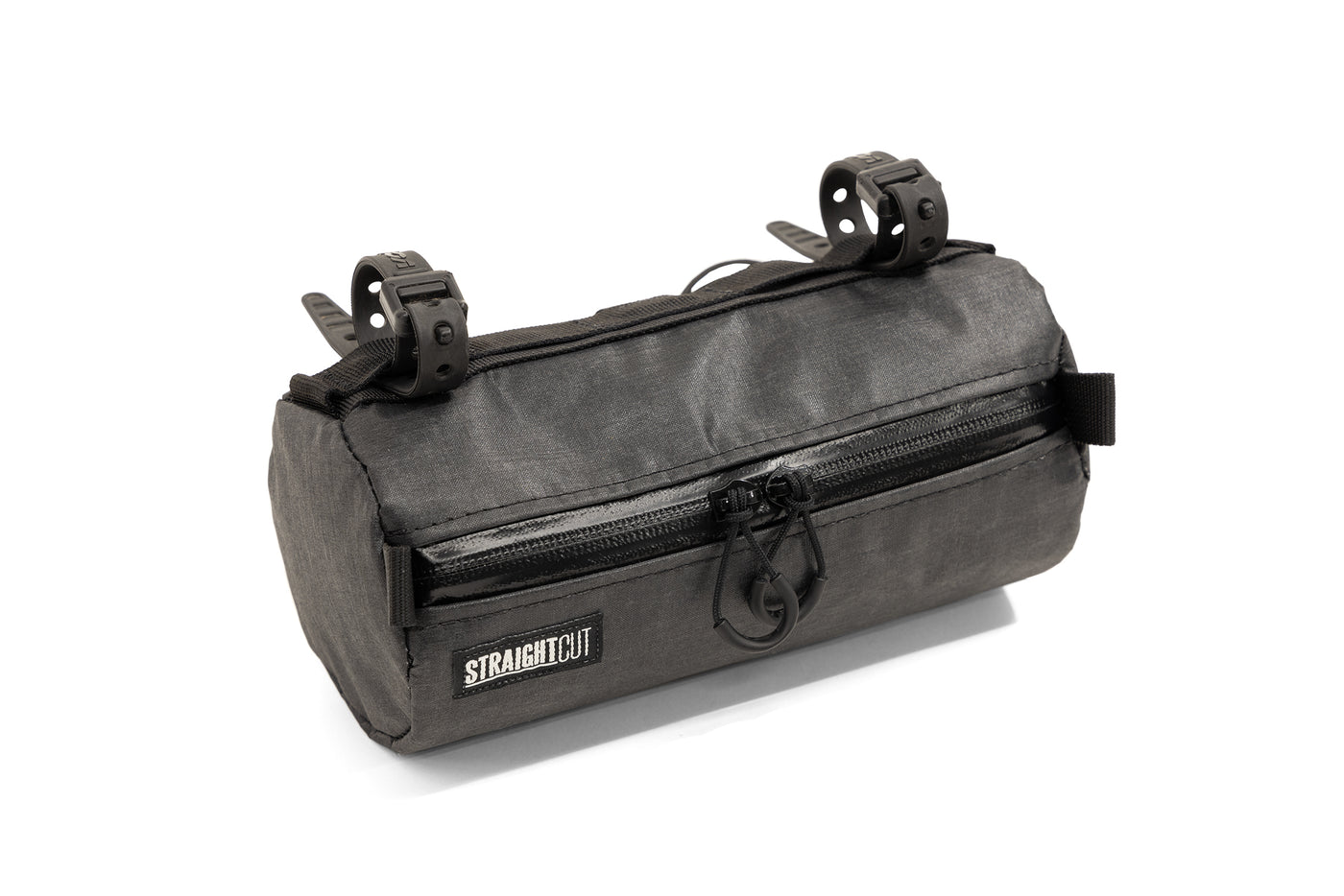 Straight Cut Design - Custom Mini Bagel Bar Bag - X-Pac Liteskin LS42 Black Heather - Voile Straps